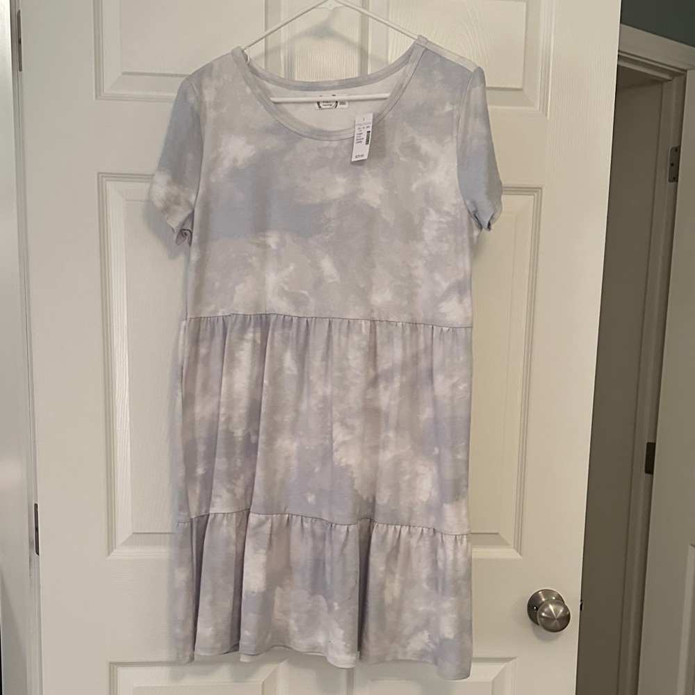 Casual Tie-Dye Short Sleeve Dress